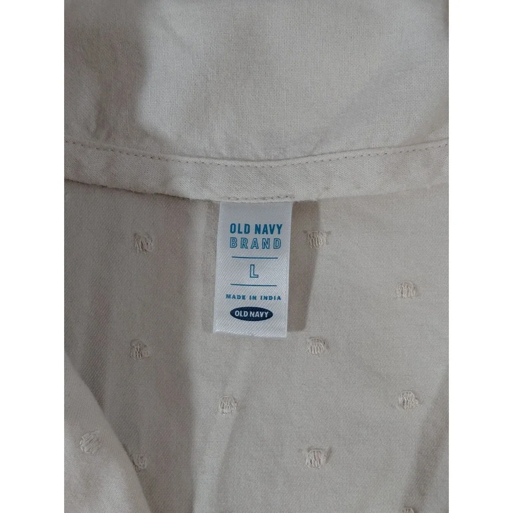 Vtg Y2k Old Navy Floral Scalloped Jacket‎ Women's LG Tan Single Button